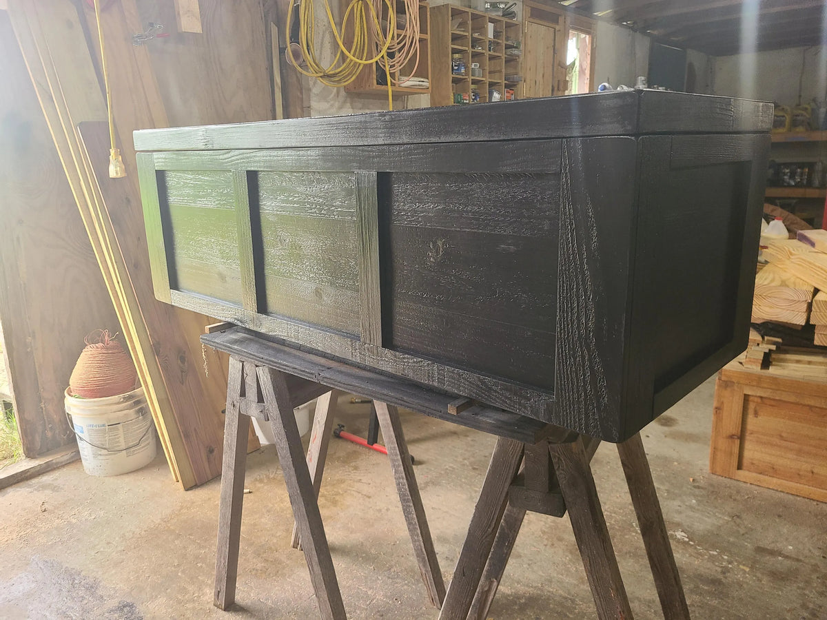 Handcrafted 47 Inch Cedar Chest: Rustic Farmhouse Wooden Storage Trunk