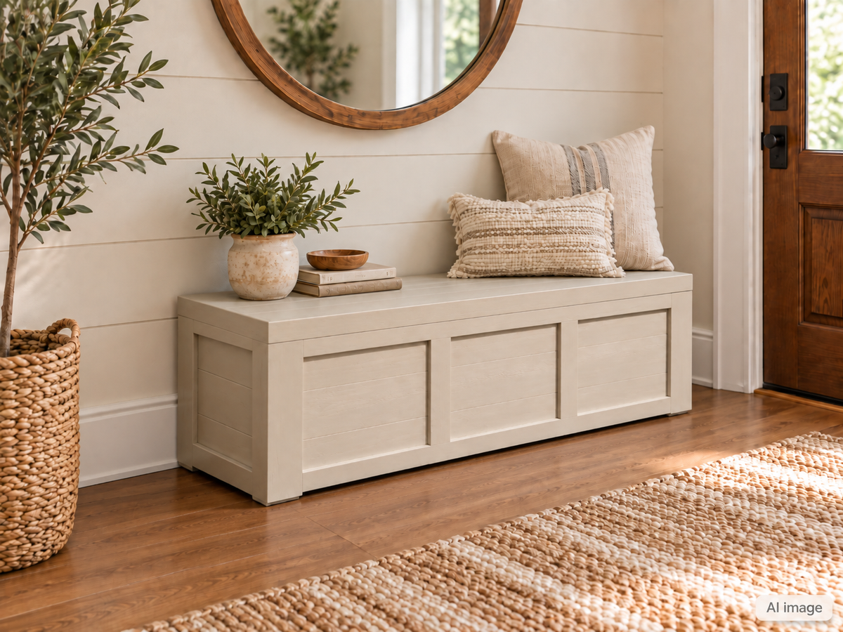 Handcrafted 47 Inch Cedar Chest: Rustic Farmhouse Wooden Storage Trunk Custom Color