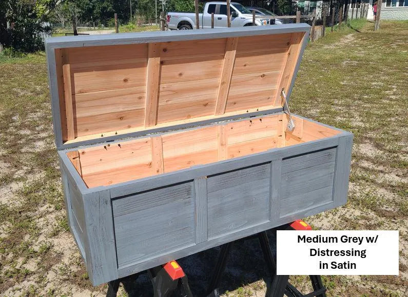 Handcrafted 47 Inch Cedar Chest: Rustic Farmhouse Wooden Storage Trunk Custom Color