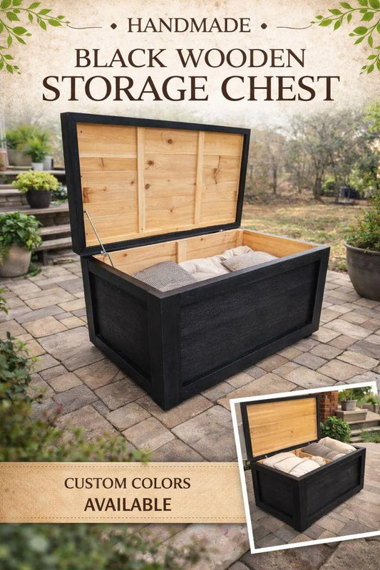 Handcrafted Cedar Chest: Rustic Farmhouse 33 Inch Wooden Storage Trunk Custom Color